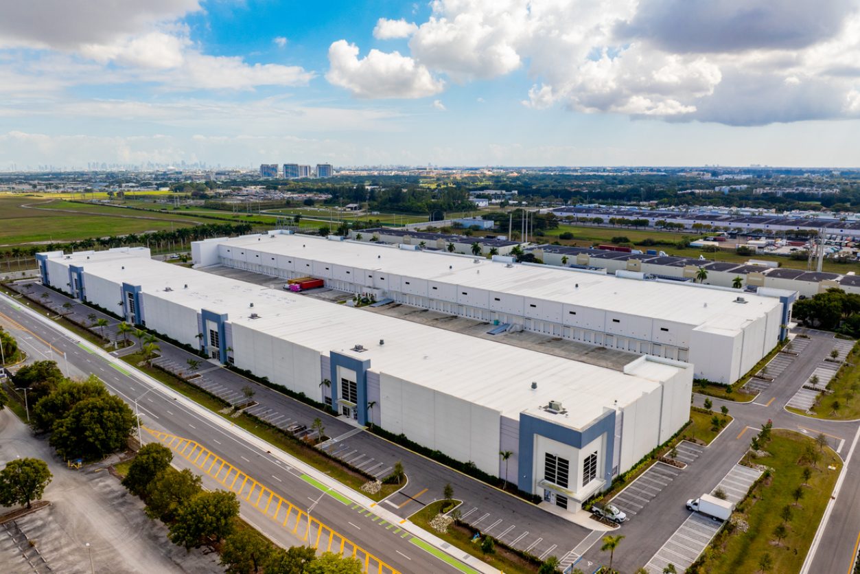 Aerial photo warehouses in Doral Miami Florida 2025